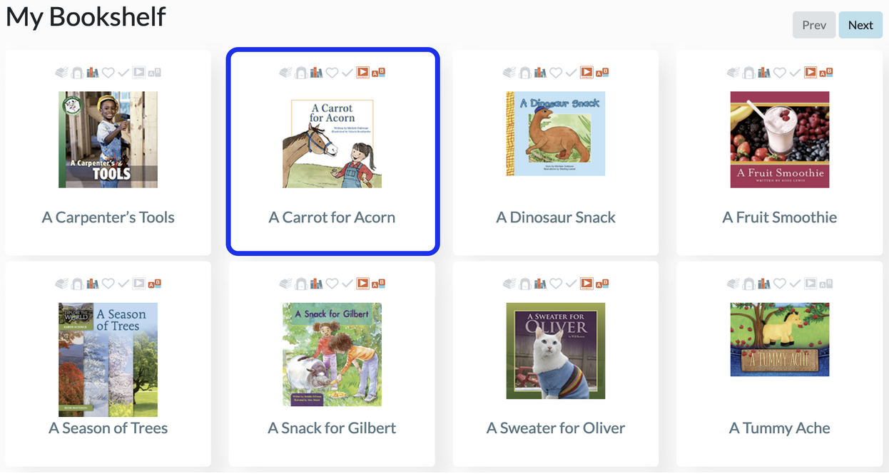 Student - My Bookshelf - Select Book